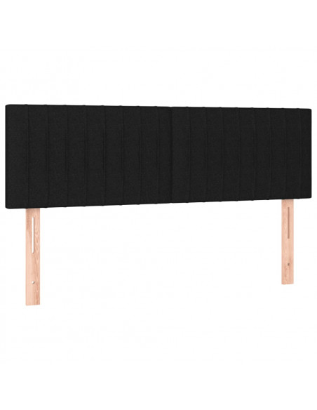 Giroletto a Molle con Materasso Nero 140x190 cm in Tessuto
