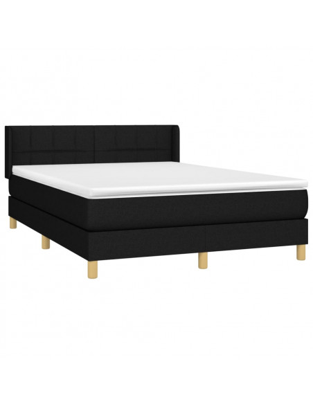 Giroletto a Molle con Materasso Nero 140x200 cm in Tessuto