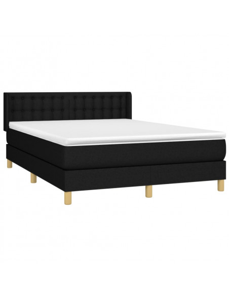 Giroletto a Molle con Materasso Nero 140x200 cm in Tessuto