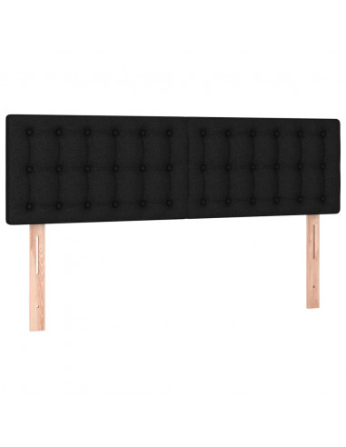 Giroletto a Molle con Materasso Nero 140x200 cm in Tessuto