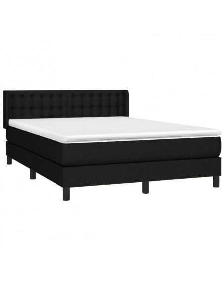 Giroletto a Molle con Materasso Nero 140x200 cm in Tessuto