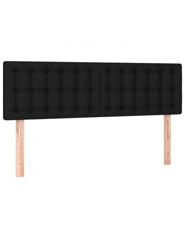 Giroletto a Molle con Materasso Nero 140x200 cm in Tessuto