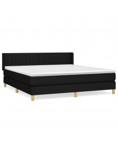 Giroletto a Molle con Materasso Nero 160x200 cm in Tessuto