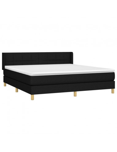 Giroletto a Molle con Materasso Nero 160x200 cm in Tessuto