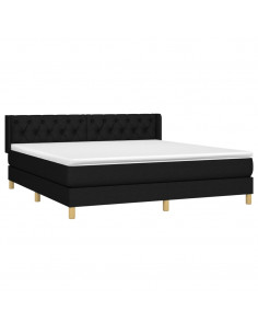 Giroletto a Molle con Materasso Nero 160x200 cm in Tessuto 2