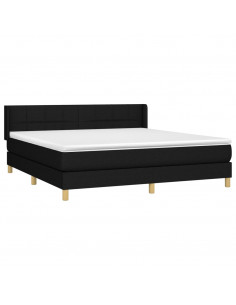 Giroletto a Molle con Materasso Nero 180x200 cm in Tessuto 2