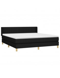 Giroletto a Molle con Materasso Nero 180x200 cm in Tessuto 2