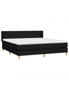 Giroletto a Molle con Materasso Nero 180x200 cm in Tessuto 2