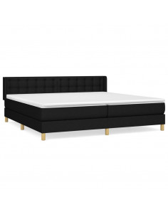 Giroletto a Molle con Materasso Nero 180x200 cm in Tessuto