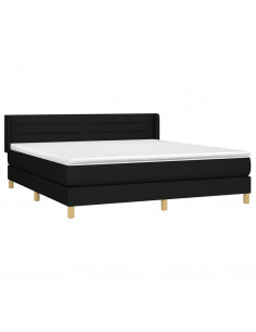 Giroletto a Molle con Materasso Nero 180x200 cm in Tessuto 2