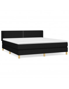 Giroletto a Molle con Materasso Nero 180x200 cm in Tessuto