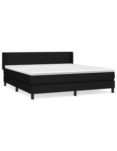 Giroletto a Molle con Materasso Nero 180x200 cm in Tessuto