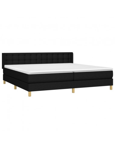 Giroletto a Molle con Materasso Nero 200x200 cm in Tessuto