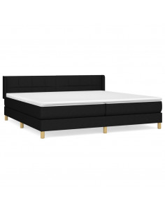 Giroletto a Molle con Materasso Nero 200x200 cm in Tessuto