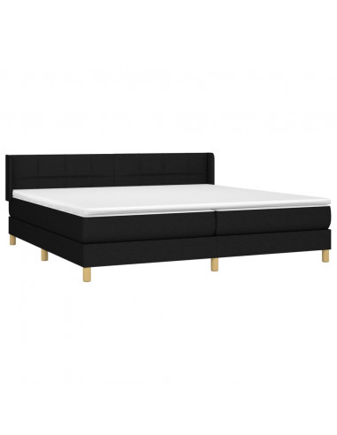 Giroletto a Molle con Materasso Nero 200x200 cm in Tessuto