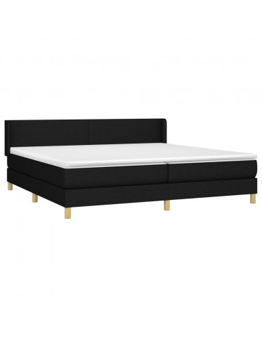 Giroletto a Molle con Materasso Nero 200x200 cm in Tessuto