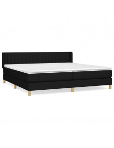 Giroletto a Molle con Materasso Nero 200x200 cm in Tessuto