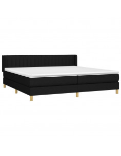 Giroletto a Molle con Materasso Nero 200x200 cm in Tessuto 2