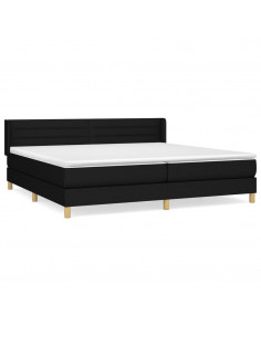 Giroletto a Molle con Materasso Nero 200x200 cm in Tessuto