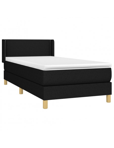 Giroletto a Molle con Materasso Nero 90x200 cm in Tessuto