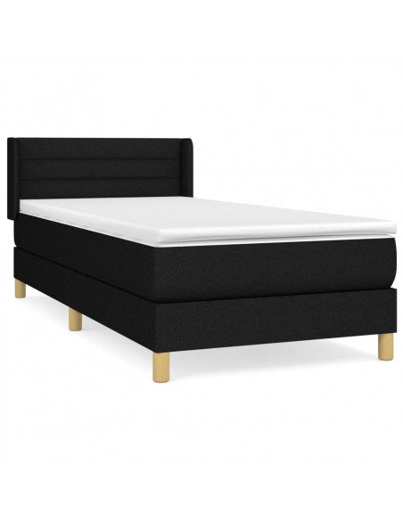 Giroletto a Molle con Materasso Nero 90x200 cm in Tessuto