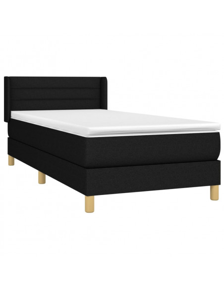 Giroletto a Molle con Materasso Nero 90x200 cm in Tessuto