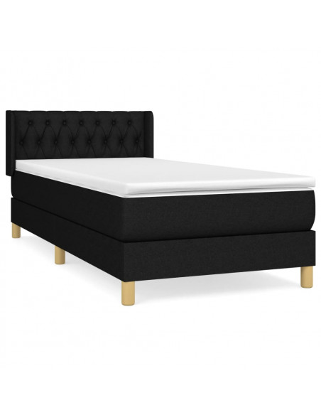 Giroletto a Molle con Materasso Nero 90x200 cm in Tessuto