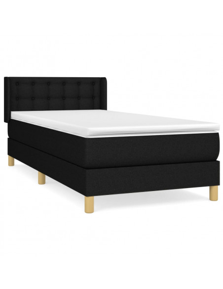 Giroletto a Molle con Materasso Nero 90x200 cm in Tessuto