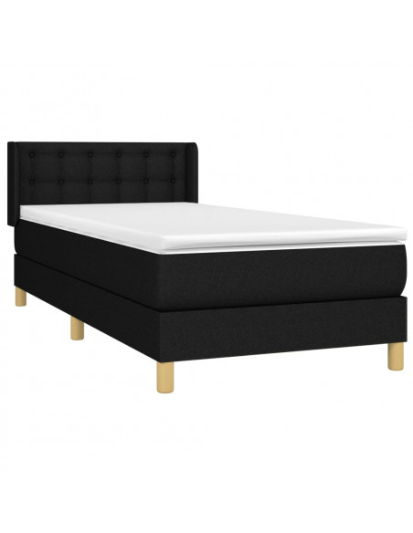 Giroletto a Molle con Materasso Nero 90x200 cm in Tessuto