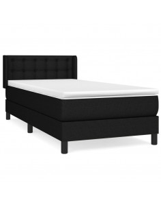 Giroletto a Molle con Materasso Nero 90x200 cm in Tessuto