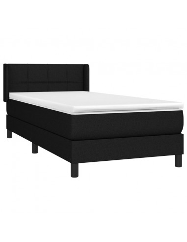 Giroletto a Molle con Materasso Nero 90x200 cm in Tessuto