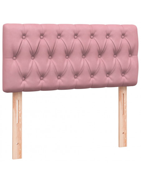 Giroletto a Molle con Materasso Rosa 100x220 cm in Velluto