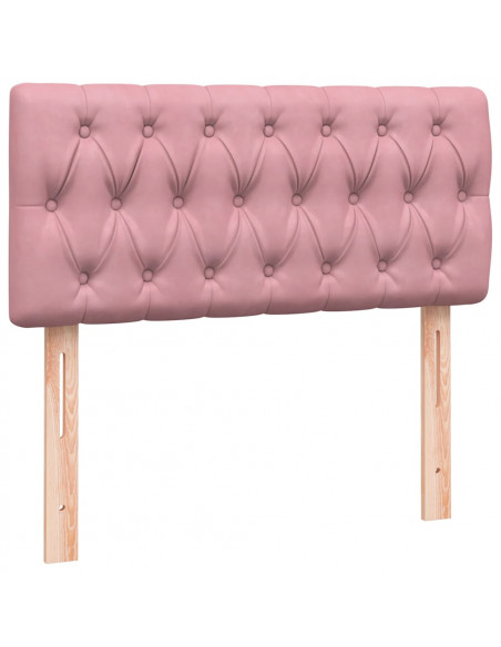 Giroletto a Molle con Materasso Rosa 100x220 cm in Velluto