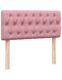 Giroletto a Molle con Materasso Rosa 90x210 cm Velluto