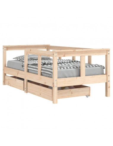 Giroletto Bambini con Cassetti 70x140 cm Legno Massello di Pino