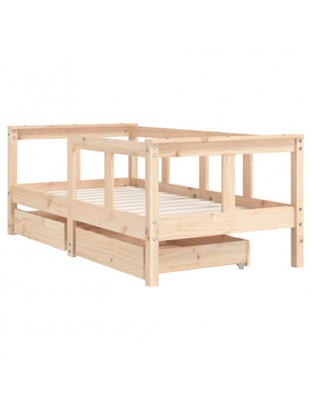 Giroletto Bambini con Cassetti 70x140 cm Legno Massello di Pino