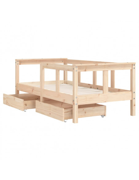 Giroletto Bambini con Cassetti 70x140 cm Legno Massello di Pino