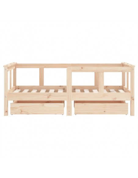 Giroletto Bambini con Cassetti 70x140 cm Legno Massello di Pino
