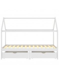 Giroletto Bambini con Cassetti Bianco Pino Massello 90x200 cm 2