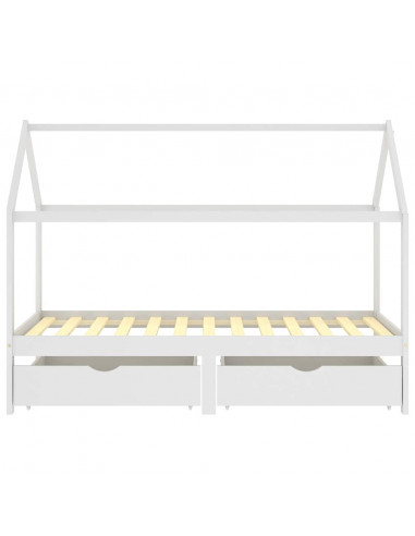 Giroletto Bambini con Cassetti Bianco Pino Massello 90x200 cm