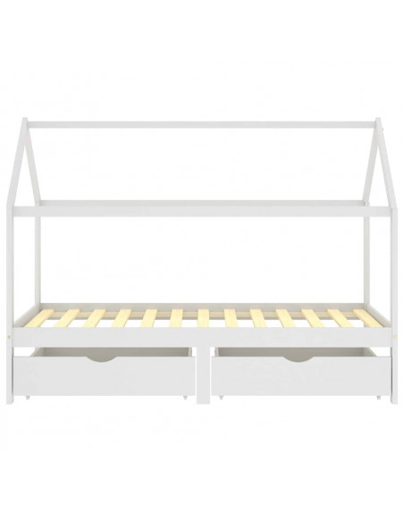 Giroletto Bambini con Cassetti Bianco Pino Massello 90x200 cm