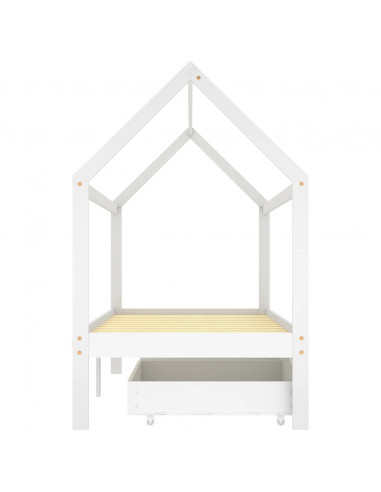 Giroletto Bambini con Cassetti Bianco Pino Massello 90x200 cm