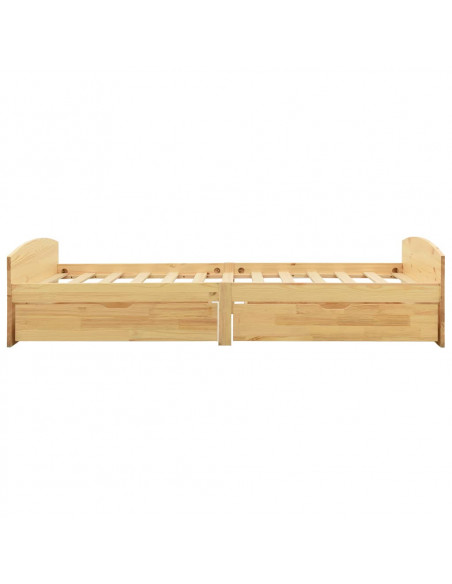 Giroletto con 2 Cassetti in Legno Massello di Pino 90x200 cm
