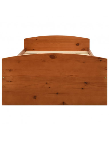 Giroletto con 2 Cassetti Marrone Miele Legno di Pino 90x200 cm