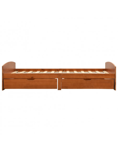 Giroletto con 2 Cassetti Marrone Miele Legno di Pino 90x200 cm
