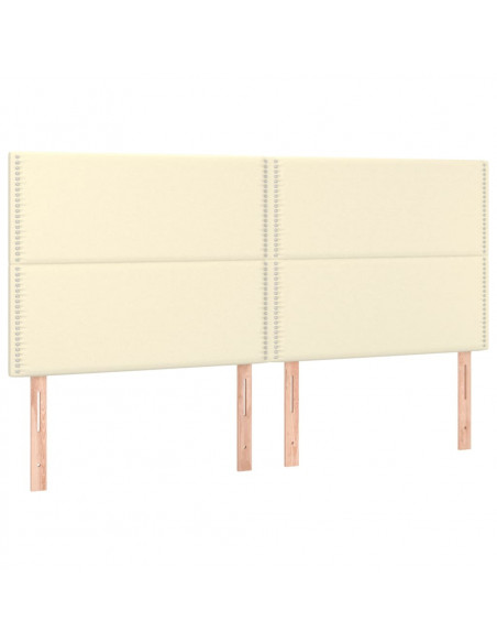 Giroletto con Testiera Crema 160x200 cm in Similpelle