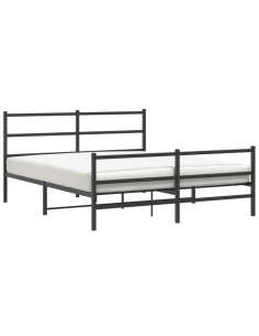 Giroletto con Testiera e Pediera Metallo Nero 160x200 cm