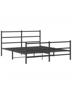 Giroletto con Testiera e Pediera Metallo Nero 160x200 cm 2