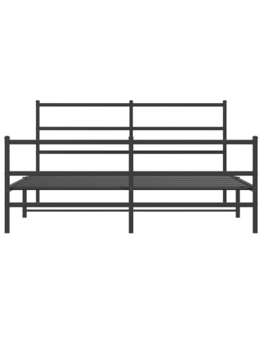 Giroletto con Testiera e Pediera Metallo Nero 160x200 cm