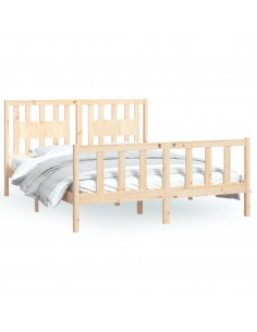 Giroletto con Testiera in Legno Massello di Pino 160x200 cm
